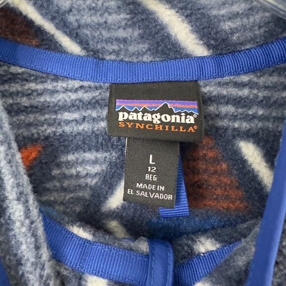 Patagonia Synchilla Snap-T blue pullover Y-L/12 - Picture 4 of 12